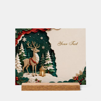 Weihnachtlicher Rentier Wald Rahmen Acrylic Sign
