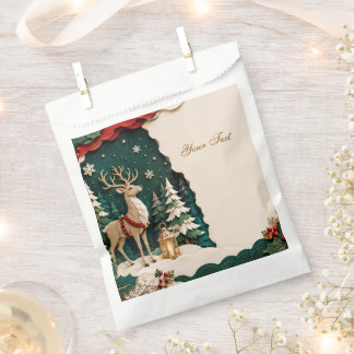 Weihnachtlicher Rentier Wald Rahmen Favour Bag