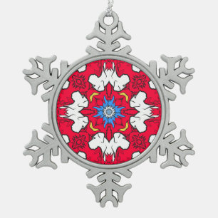 Weihnachts Doggen Snowflake Pewter Christmas Ornament