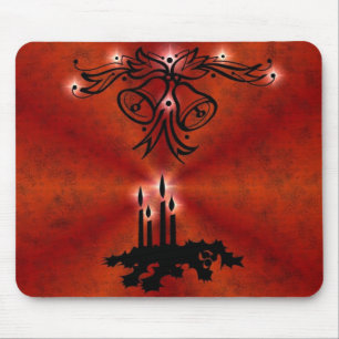 Weihnachts Ornamente mit Sterne auf rot Mouse Pad