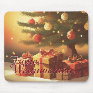 Weihnachtsbaum mit goldenen Geschenken Mouse Pad