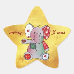 Weihnachtselefant Stern-Aufkleber Star Sticker