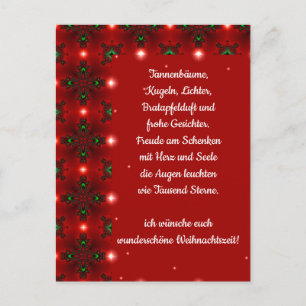 Weihnachtsgedicht Deutsch , Add Your Text Postcard