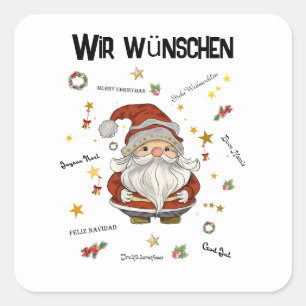 Weihnachtsgruß von Santa Square Sticker
