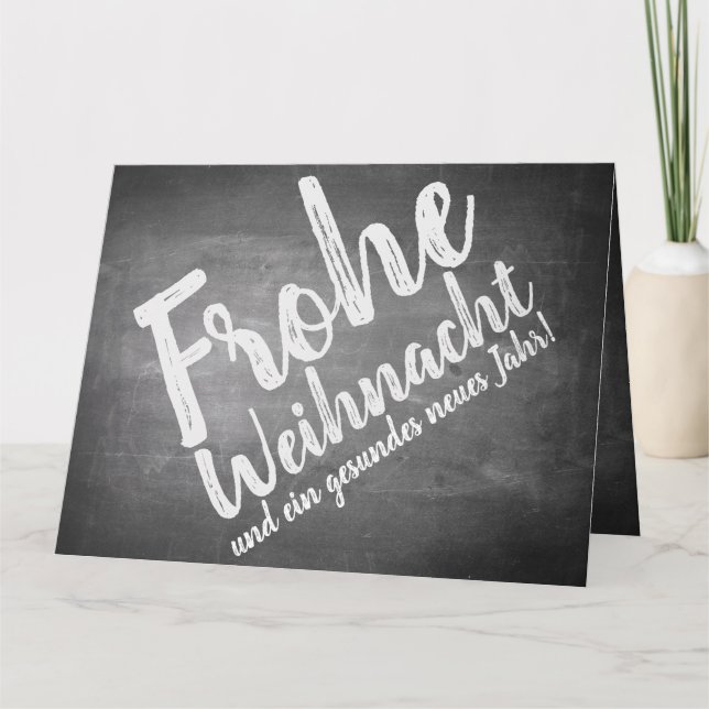 Weihnachtsgrüße auf der Kreidetafel Card (Front)