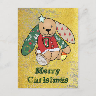 Weihnachtshase vintage postcard