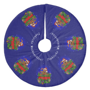 Weihnachtskaninchen , Fröhliche Weihnachten! Fleece Tree Skirt