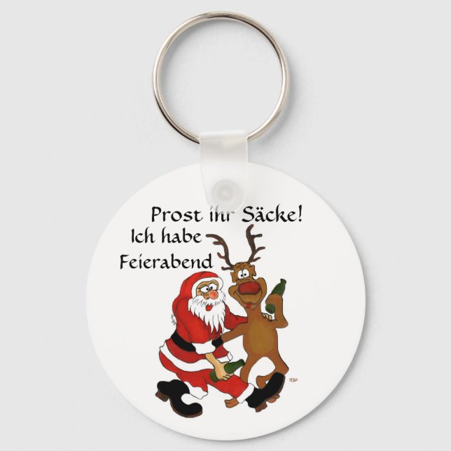 Weihnachtsmann mit Elch Keychain (Front)