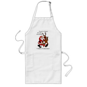 Weihnachtsmann mit Elch Long Apron