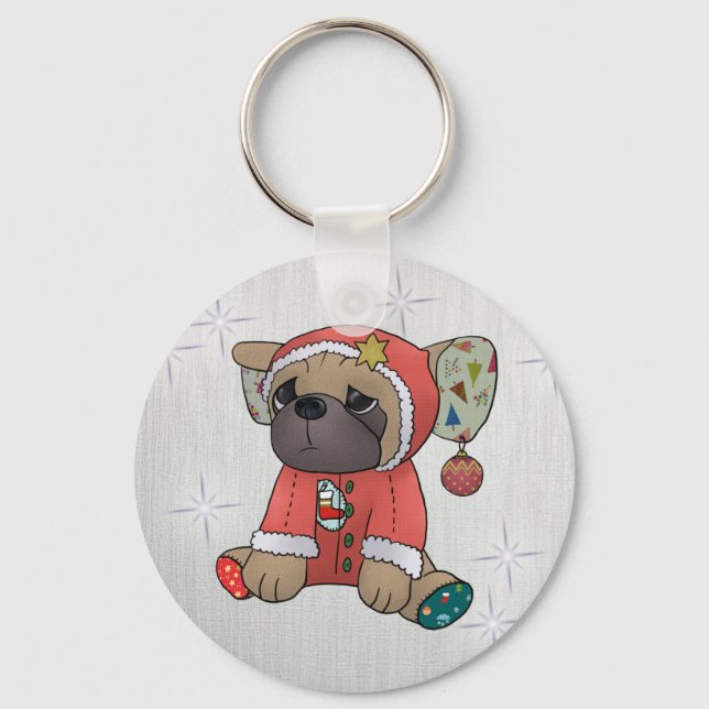 Weihnachtsmops Keychain (Front)