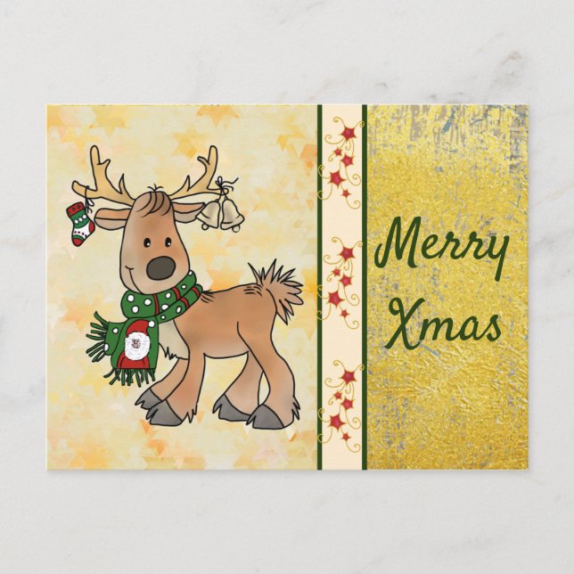 Weihnachtsren Postcard (Front)
