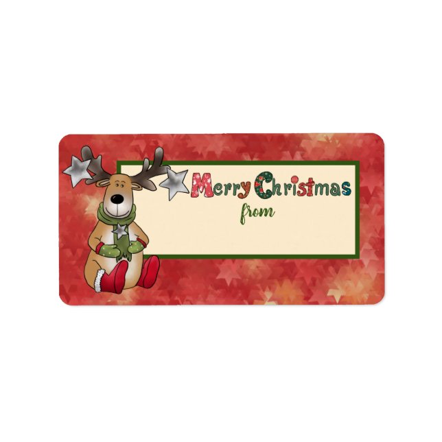 Weihnachtsstickbild Adressaufkleber Label (Front)