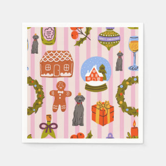  Weim decoration with xmas decorations on pink  Napkin