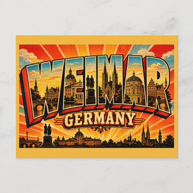 Weimar Germany Goethe Schiller Monument Postcard (Front)
