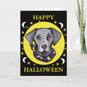 Weimarana Halloween Card
