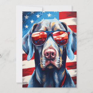 Weimaraner 4th of July Independence day Holiday Card