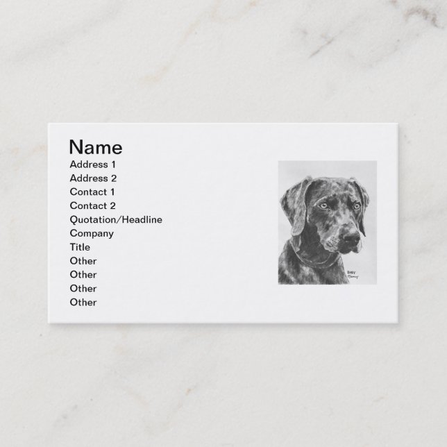Weimaraner Art Business Card (Front)