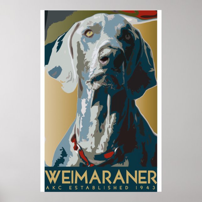 Weimaraner Art Dec Poster (Front)