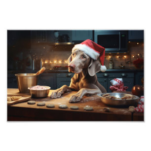 Weimaraner Baking Christmas Cookies Photo Print