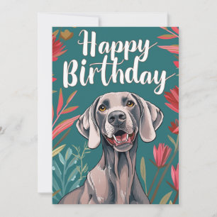 Weimaraner Birthday Holiday Card