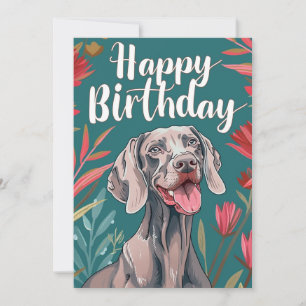 Weimaraner Birthday Holiday Card