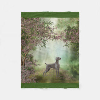 Weimaraner Blossom Orchard "30x40" Fleece Blanket