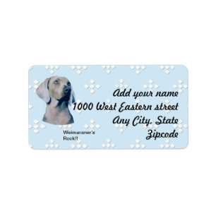 Weimaraner - Blue w/ White Diamond Design Label