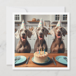 Weimaraner card, Weimaraner birthday Invitation