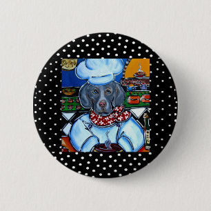 Weimaraner Chef 2 Inch Round Button