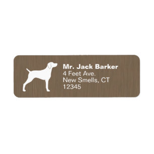 Weimaraner Chien Silhouette Retour Adresse Étiquet
