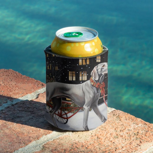 Weimaraner Christmas Festive Season Can Cooler (In Situ Pool)