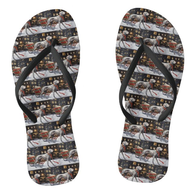 Weimaraner Christmas Festive Season Flip Flops (Footbed)