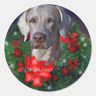 Weimaraner Christmas Gifts Classic Round Sticker