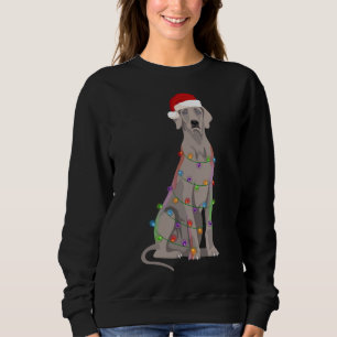 Weimaraner Christmas Lights Xmas Dog Lover Sweatshirt