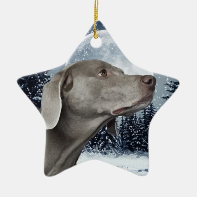 Weimaraner Christmas Ornament (Front)