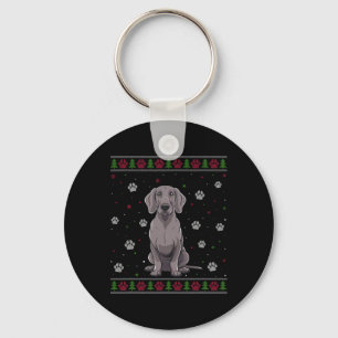 Weimaraner Christmas Sweater Xmas Pet Animal Dog L Keychain