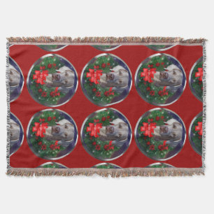 Weimaraner Christmas Throw Blanket