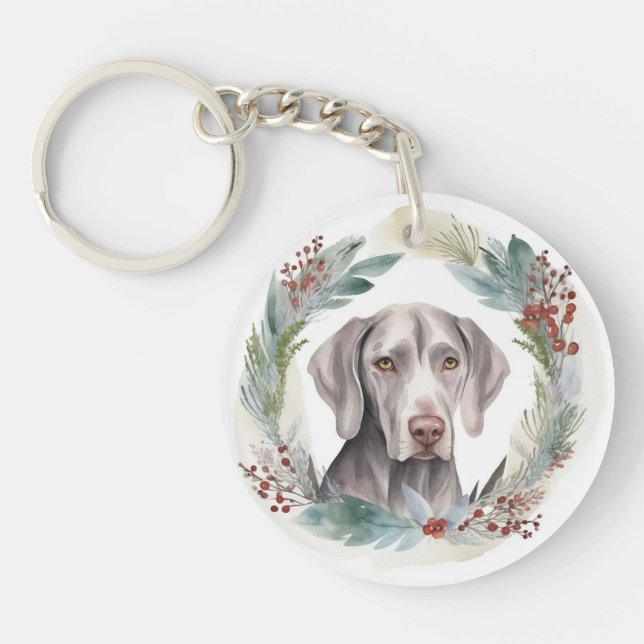 Weimaraner Christmas Wreath Festive Pup (Devant)