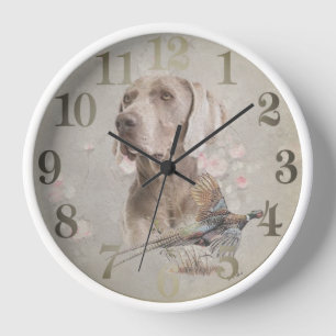 Weimaraner clock