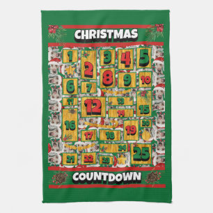 Weimaraner Countdown Christmas Advent Calendar Dog Kitchen Towel