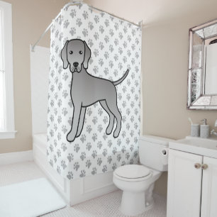 Weimaraner Cute Cartoon Dog Illustration & Paws