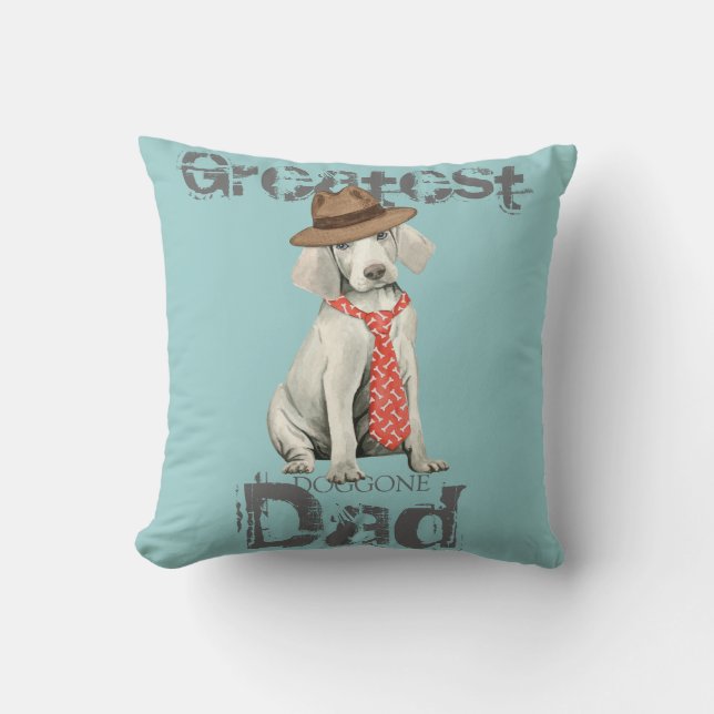 Weimaraner Dad Throw Pillow (Front)
