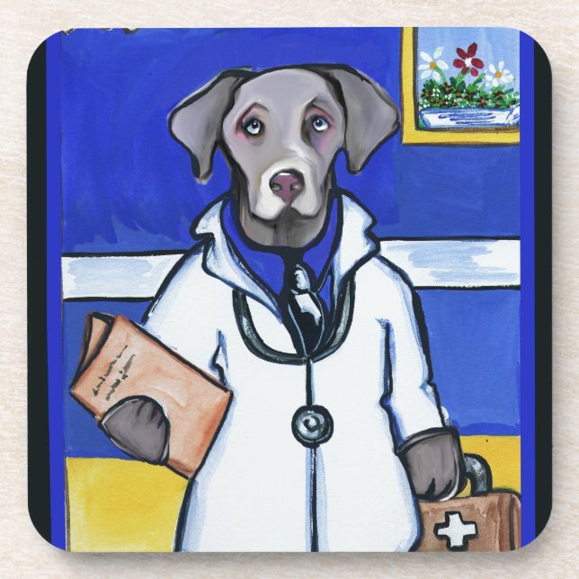 WEIMARANER DOCTOR COASTER (Front)