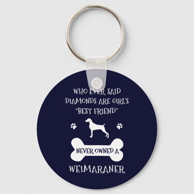 Weimaraner dog best friend keychain (Front)