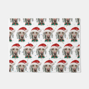 Weimaraner Dog Breed Christmas Stars Doormat