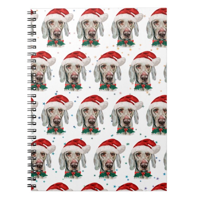 Weimaraner Dog Breed Christmas Stars Notebook (Front)