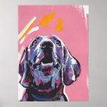 Weimaraner dog bright pop art poster print<br><div class="desc">Here's a wonderful,  bright,  fun,  tribute to your best friend and favourite breed- the Weim!  from an original painting by Lea</div>