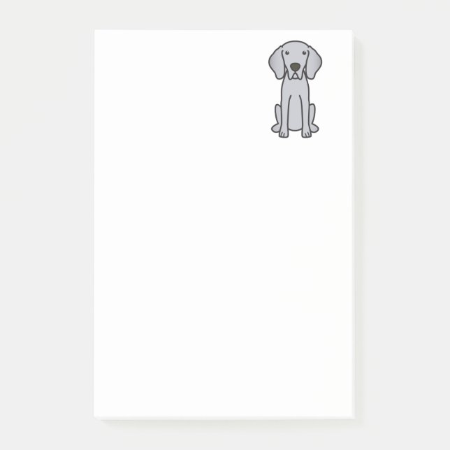 Weimaraner Dog Cartoon Post-it Notes (Front)