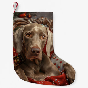 Weimaraner Dog Christmas Festive Small Christmas Stocking