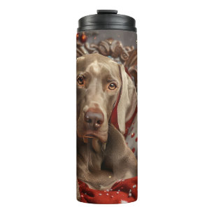 Weimaraner Dog Christmas Festive Thermal Tumbler